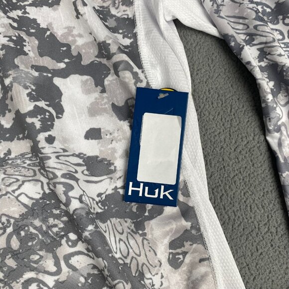 HUK Icon X Tide Change Fishing Performance Sun Shirt Whitesize Medium New - Picture 8 of 16